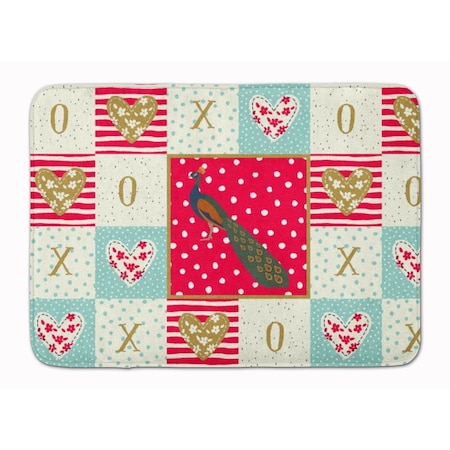 Carolines Treasures 19 x 27 in. Indian Peacock Peafowl Love Machine Washable Memory Foam Mat CK5352RUG